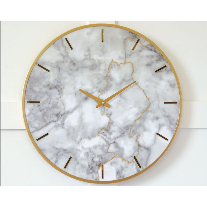 Jazmin - Gray/gold Finish - Wall Clock-Washburn's Home Furnishings