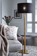 Jenton - Antique Brass Finish - Metal Floor Lamp (1/cn)-Washburn's Home Furnishings