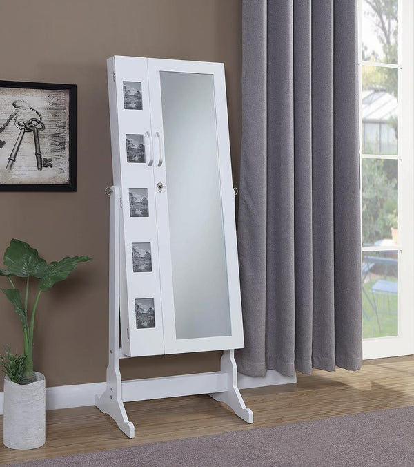 Jewelry - Cheval Mirror With Picture Frames - White-Washburn's Home Furnishings