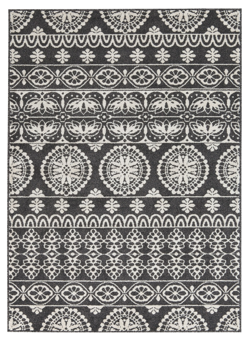 Jicarilla - Black/cream/gray - Large Rug-Washburn's Home Furnishings