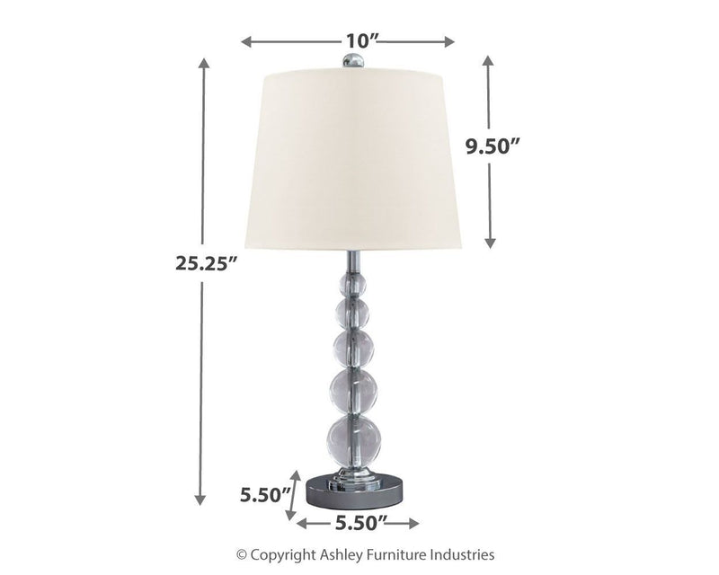 Joaquin - Clear/silver Finish - Crystal Table Lamp (2/cn)-Washburn's Home Furnishings