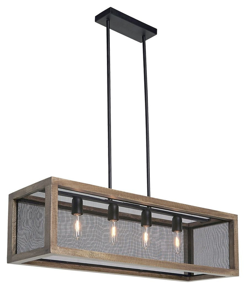 Jodene - Brown/black - Wood Pendant Light (1/cn)-Washburn's Home Furnishings