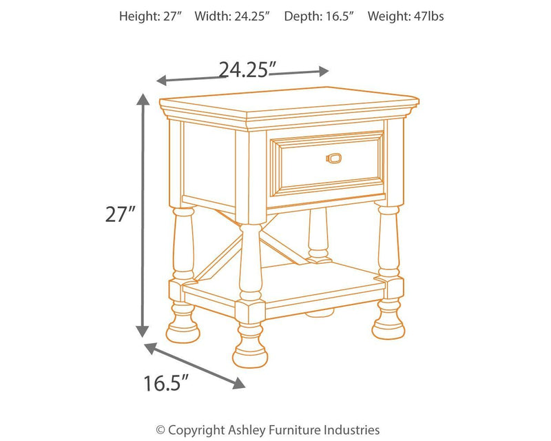 Kaslyn - White - One Drawer Night Stand-Washburn's Home Furnishings