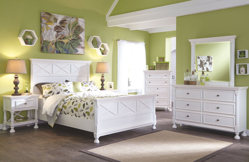 Kaslyn - White - Queen Panel Bed-Washburn's Home Furnishings