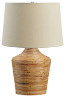 Kerrus - Brown - Rattan Table Lamp (1/cn)-Washburn's Home Furnishings