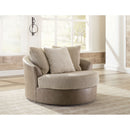 Keskin - Sand - Oversized Swivel Accent Chair-Washburn's Home Furnishings