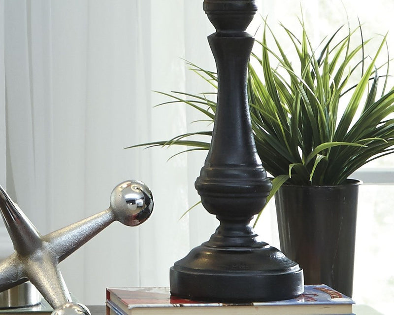 Kian - Black/white - Poly Table Lamp (1/cn)-Washburn's Home Furnishings