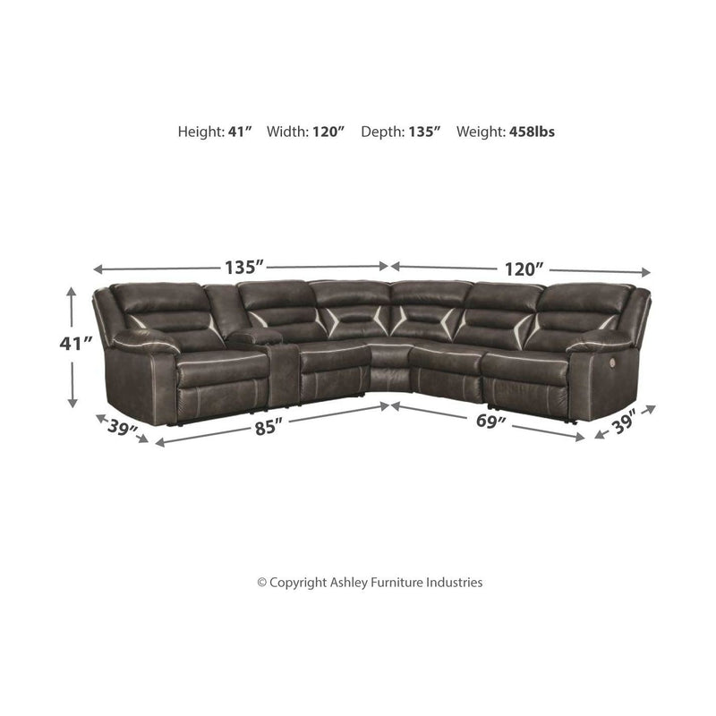 Kincord - Midnight - Left Arm Facing Power Sofa 4 Pc Sectional-Washburn's Home Furnishings