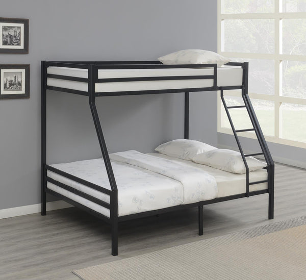 Kinsey - Bunk Twin Over Full Bed With Ladder - Black-Washburn's Home Furnishings