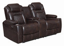 Korbach - Motion Collection - Power 2 Loveseat - Espresso-Washburn's Home Furnishings