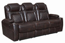 Korbach - Motion Collection - Power 2 Sofa - Espresso-Washburn's Home Furnishings