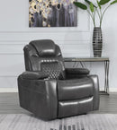 Korbach - Power Recliner - Gray-Washburn's Home Furnishings