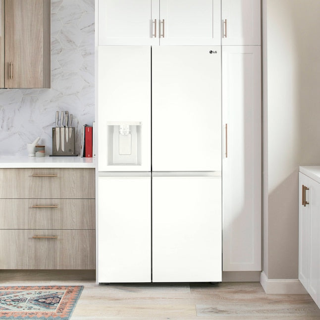 LG 26.8-cu ft Side-by-Side Refrigerator with Ice Maker in White-Washburn's Home Furnishings