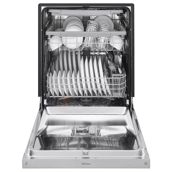 LG Front Control Dishwasher with QuadWash in Stainless-Washburn's Home Furnishings