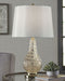 Latoya - Beige - Glass Table Lamp (1/cn)-Washburn's Home Furnishings