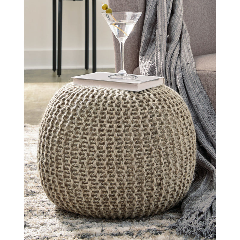 Latricia - Natural - Pouf-Washburn's Home Furnishings