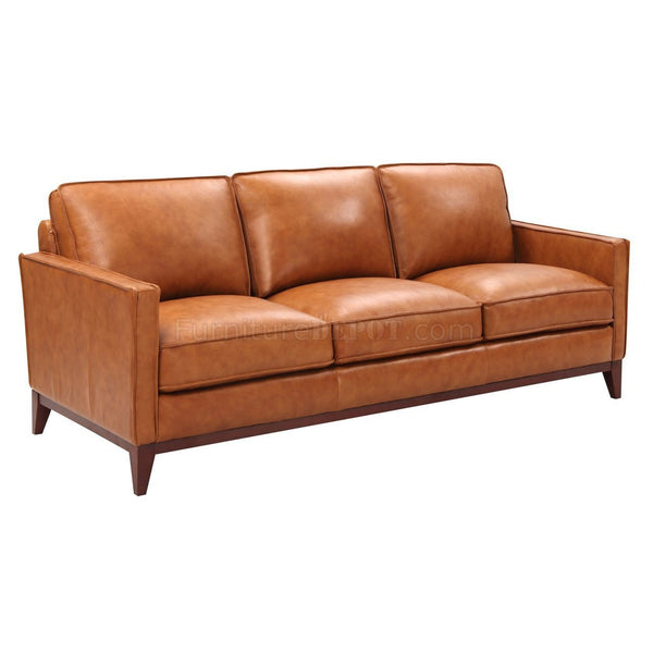 Leather Italia Newport Sofa in Camel-Washburn's Home Furnishings