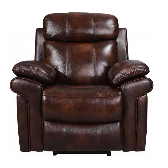 Shae Joplin Brown Leather Power Reclining Chair-Washburn's Home Furnishings