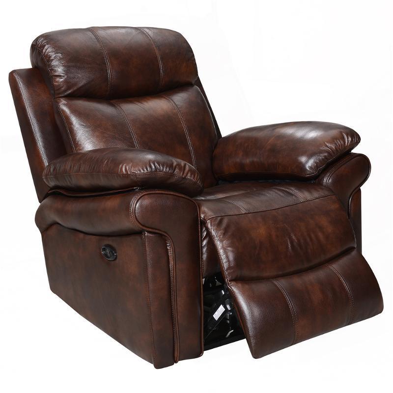 Shae Joplin Brown Leather Power Reclining Chair-Washburn's Home Furnishings