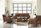 Leaton - Upholstered Recessed Arm Chair - Brown-Washburn's Home Furnishings
