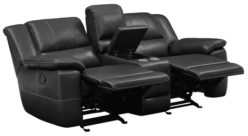 Lee - Motion Reclining Loveseat - Black-Washburn's Home Furnishings