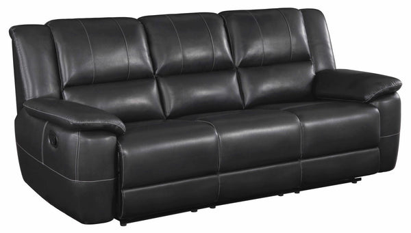 Lee - Motion Reclining Sofa - Black-Washburn's Home Furnishings