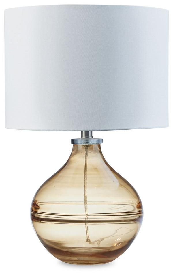 Lemmitt - Amber - Glass Table Lamp (1/cn)-Washburn's Home Furnishings