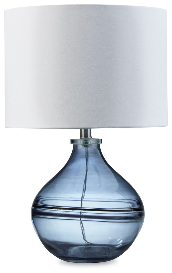 Lemmitt - Navy - Glass Table Lamp (1/cn)-Washburn's Home Furnishings
