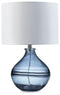 Lemmitt - Navy - Glass Table Lamp (1/cn)-Washburn's Home Furnishings