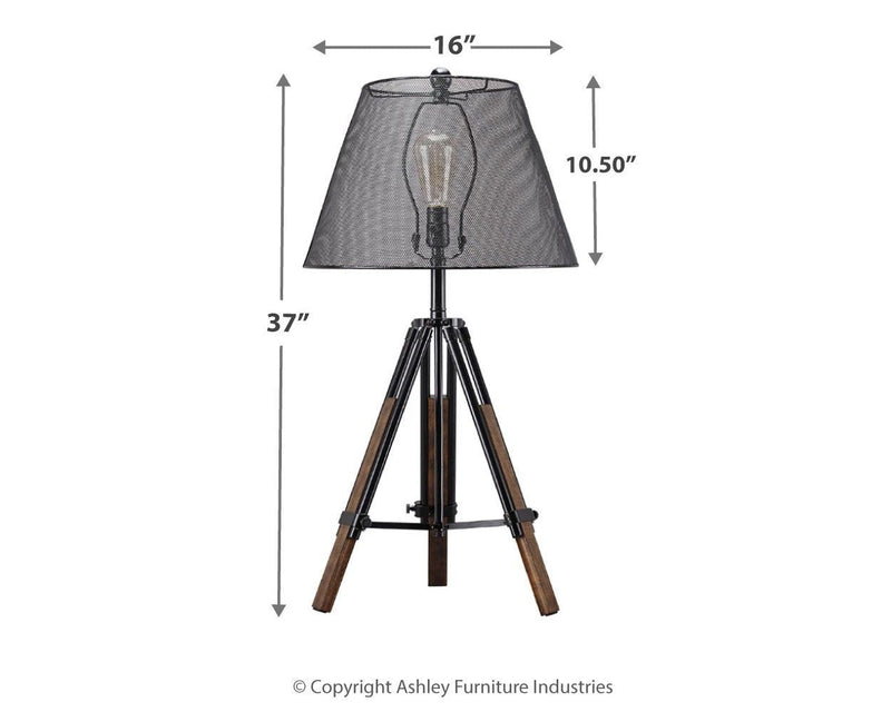 Leolyn - Black/brown - Metal Table Lamp (1/cn)-Washburn's Home Furnishings