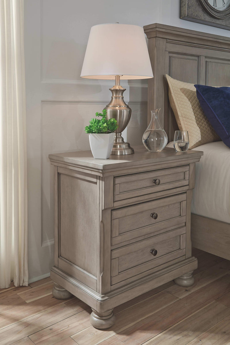 Lettner - Light Gray - Two Drawer Night Stand-Washburn's Home Furnishings