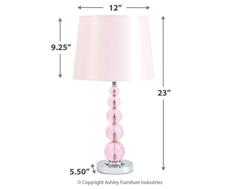 Letty - Pink - Crystal Table Lamp (1/cn)-Washburn's Home Furnishings