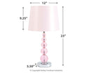 Letty - Pink - Crystal Table Lamp (1/cn)-Washburn's Home Furnishings