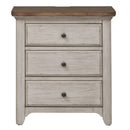 Liberty Farmhouse Reimagined - 3 Drawer Night Stand w/ Charging Station-Washburn's Home Furnishings
