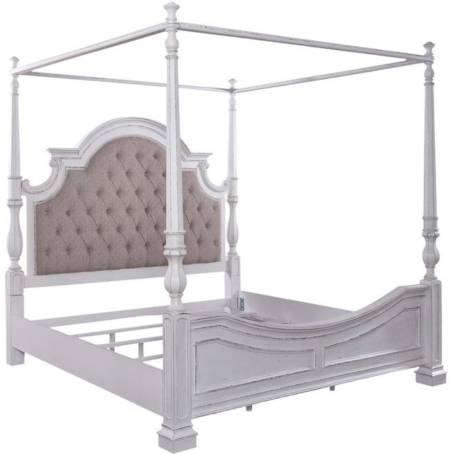Liberty Magnolia Manor Canopy Bed w/Upholstered Headboard in Queen-Washburn's Home Furnishings