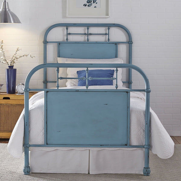 Vintage Series - Full Metal Bed - Blue-Washburn's Home Furnishings