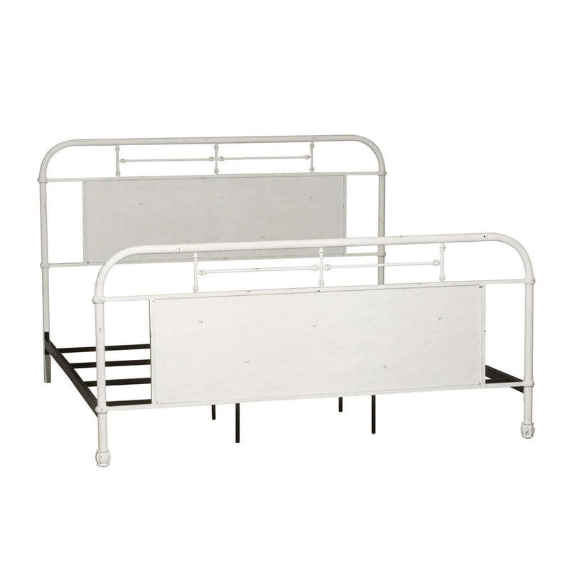 Vintage Series - Queen Metal Bed - Antique White-Washburn's Home Furnishings