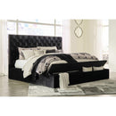 Lindenfield - Black - California King Upholstered Bed With Storage-Washburn's Home Furnishings