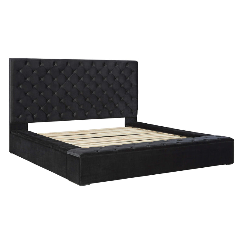 Lindenfield - Black - King Upholstered Bed With Storage-Washburn's Home Furnishings