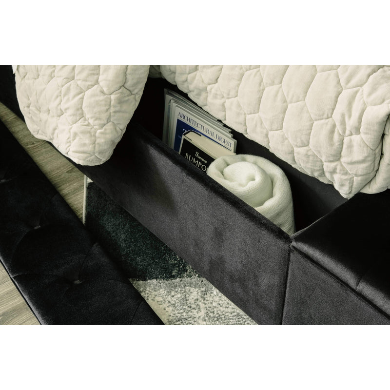 Lindenfield Black King Upholstered Bed With Storage Washburn's