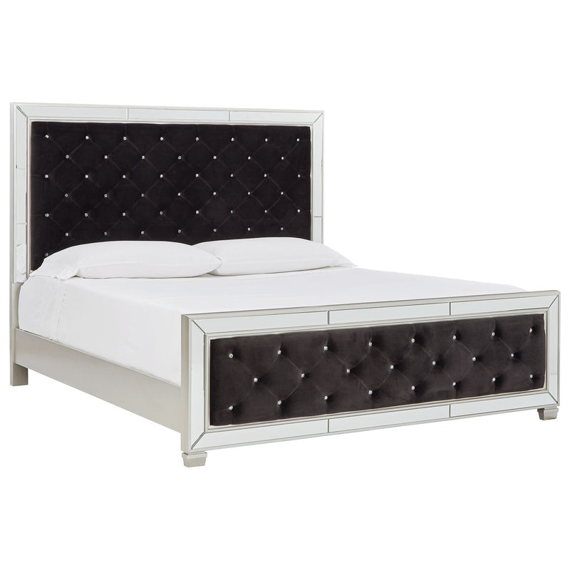 Lindenfield - Black/silver - California King Upholstered Bed-Washburn's Home Furnishings
