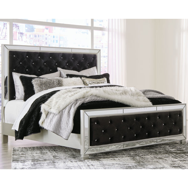 Lindenfield - Black/silver - Queen Upholstered Bed-Washburn's Home Furnishings