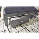 Lodanna - Gray - King Platform Bed With 2 Storage Drawers-Washburn's Home Furnishings
