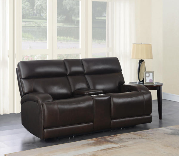 Longport - Power Loveseat - Dark Brown-Washburn's Home Furnishings