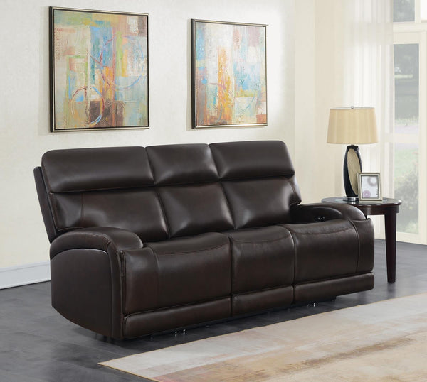 Longport - Power Sofa - Dark Brown-Washburn's Home Furnishings