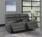 Longport Upholstered Power Loveseat With Console - Grain Leather - Charcoal-Washburn's Home Furnishings