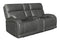 Longport Upholstered Power Loveseat With Console - Grain Leather - Charcoal-Washburn's Home Furnishings