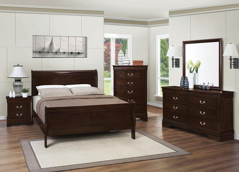 Louis Philippe - Queen Panel Bed - Wood - Brown-Washburn's Home Furnishings