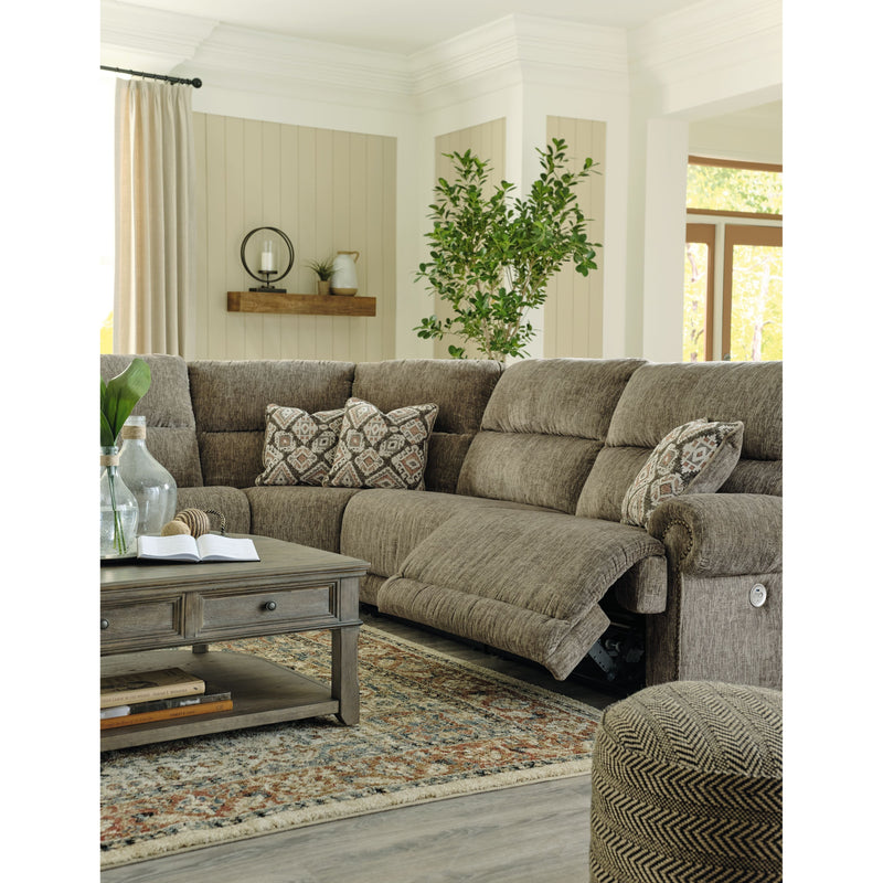 Lubec - Taupe - Left Arm Facing Power Recliner 5 Pc Sectional-Washburn's Home Furnishings