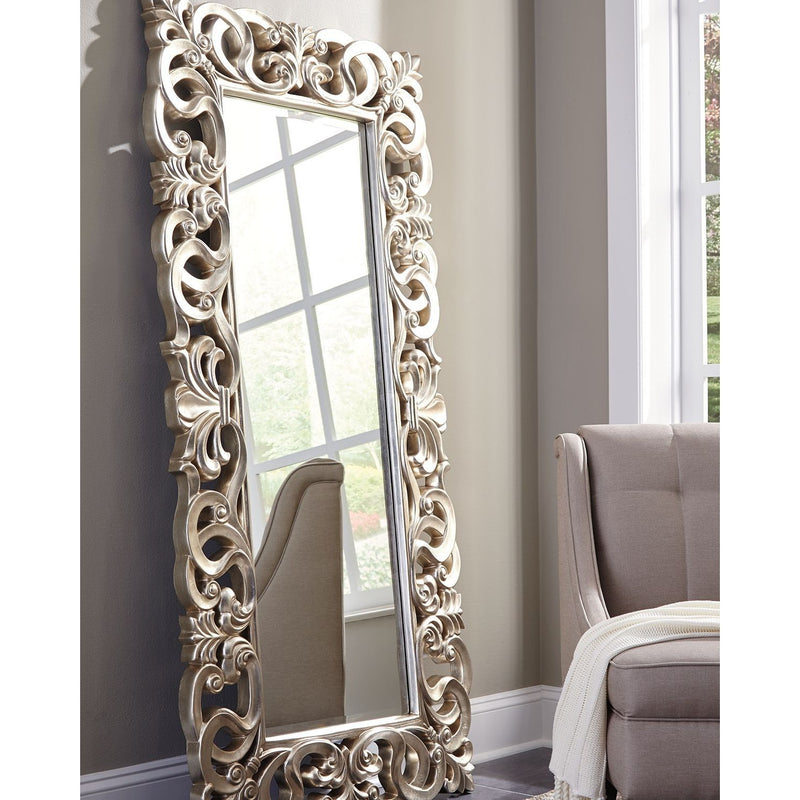 Lucia - Antique Silver Finish - Floor Mirror-Washburn's Home Furnishings